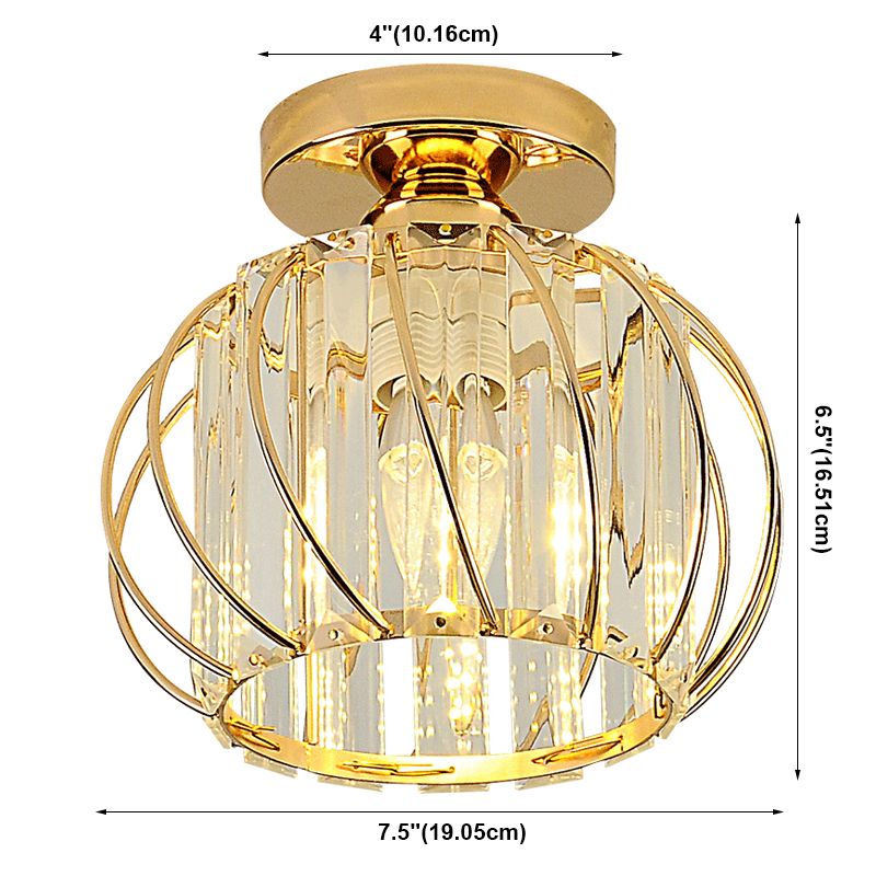 Luminaire de plafond de lanterne de Style moderne, luminaire de plafond d'allée en cristal