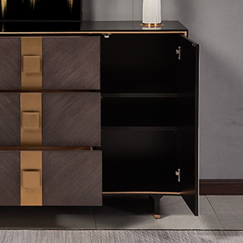 Solid Wood Sideboard Cabinet with Drawers Modern Dining Server