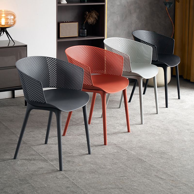 Open Back Dining Side Chair Modern Home Plastic Dining Arm Chair