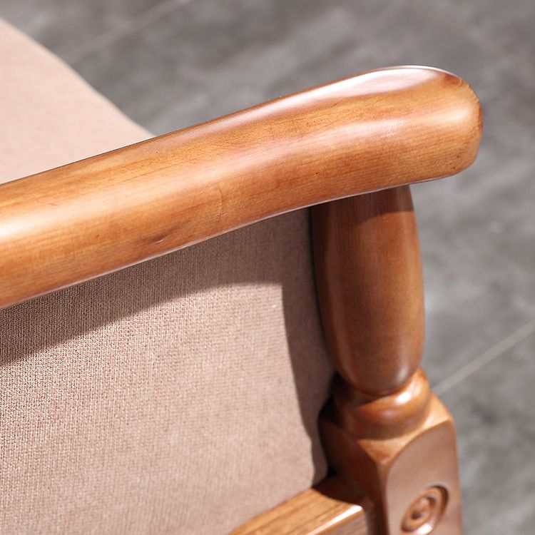 Silla de comedor tradicional de madera maciza, sillón de comedor de tela para uso doméstico
