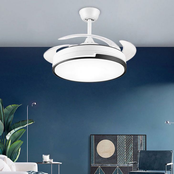 Lampada a ventola del soffitto in metallo nordico a 1 testa a monte semifulta lampada