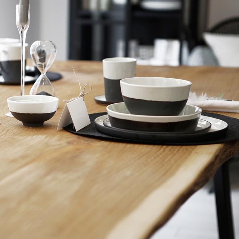 Pine Wood Top Dining Table Rectangle Solid Wood Table with Sled Base