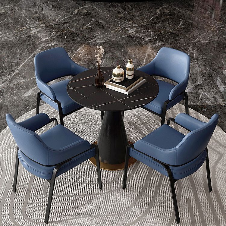 Traditional Luxury Round Indoor Table Sintered Stone Top Table for Kitchen