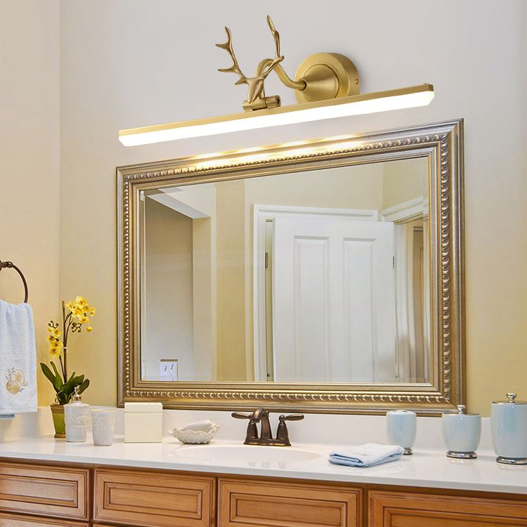 Koper LED lineaire wandkandel in moderne luxe stijl acryl wandlicht met gewei decoratie