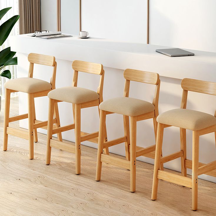 Solid Wood Bar Stool Backrest Upholstered Bar Stools for Dining Room