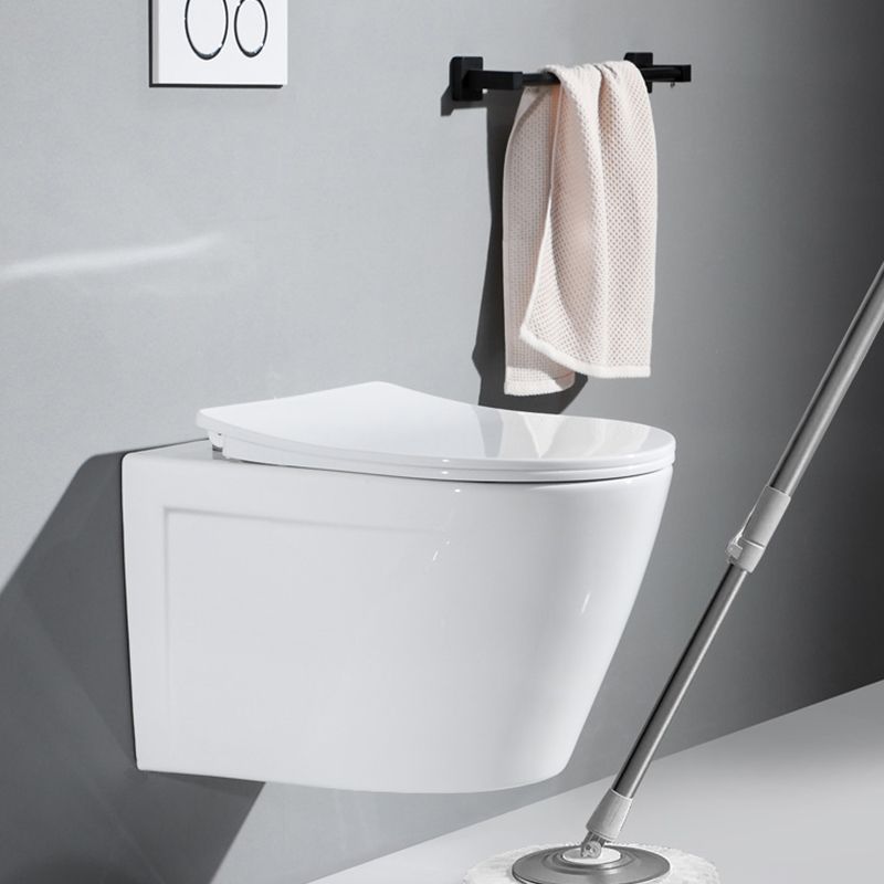 Modern Ceramic Flush Toilet Wall Mount White Urine Toilet with Seat for Bathroom