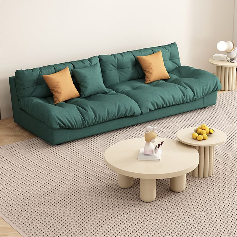 Dark Green Fabric Sofa Contemporary Armless Settee Apartment Seating