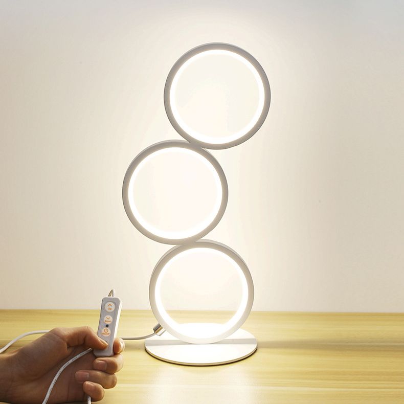 Lámparas de mesita de noche circular lámparas de mesa modernas 3 lámparas de mesa de luz ligeras