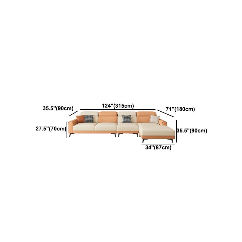 Contemporary Stain-Resistant Cream White Square Arm Faux Leather Sofa