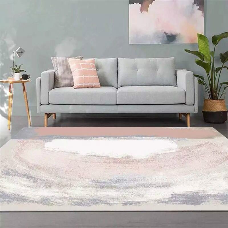 Minimalist Abstract Art Rug Multi Colored Polypropylene Rug Washable Stain Resistant Non-Slip Carpet for Living Room