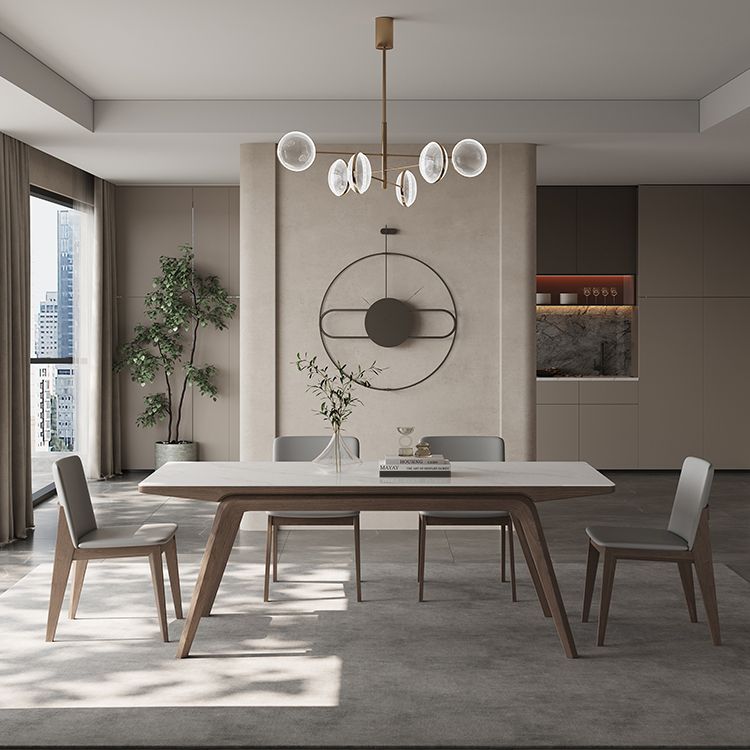 Modern 1/4/5/7 Pieces Dining Room Table Rectangle Stone Furniture in White