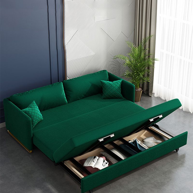 31.49" Wide Velvet Sleeper Sofa Glam Foldable Sofa Bed with Cushion Back