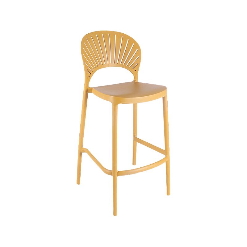 Taburetes de bar apilables de plástico de estilo nórdico para uso doméstico, taburetes con respaldo bajo sin brazos