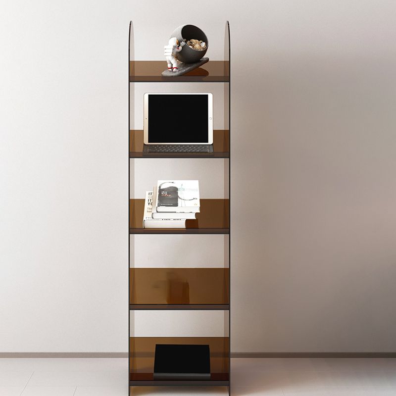 Modern Style Bookshelf Open Back Standard Acrylic Bookcase with Shelves