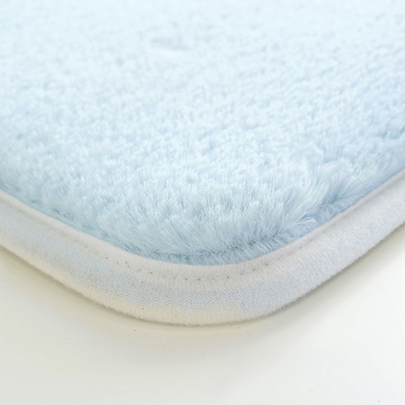 Blue Area Carpet Pure Color Polyester Area Rug Stain Resistant Washable Rug for Bedroom