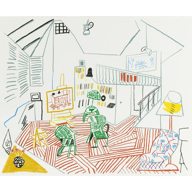 Non-Woven Waterproof Murals Modern Art Inner View of Studio Drawing Wall Covering
