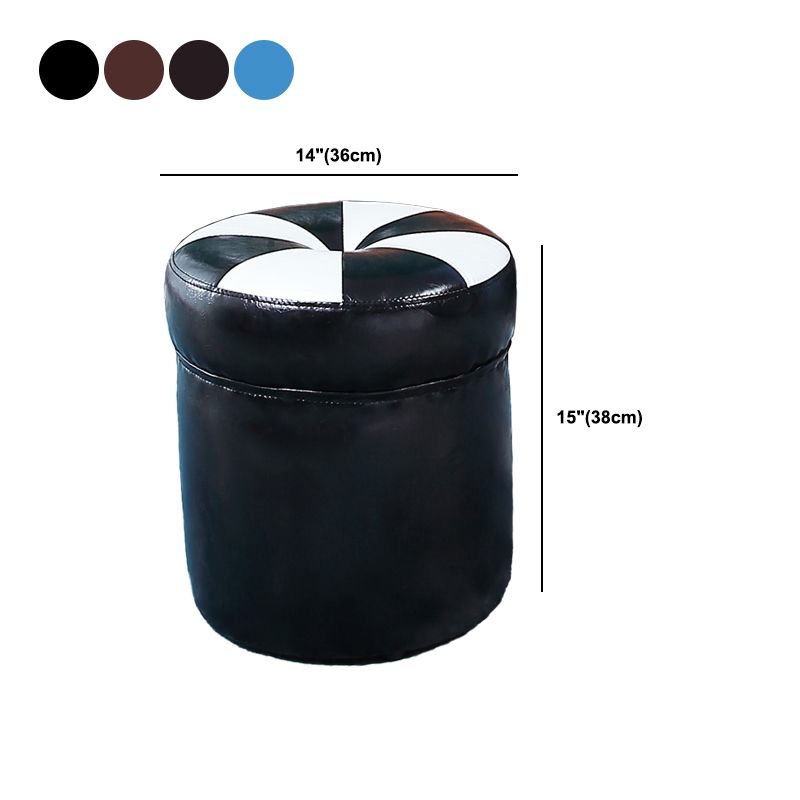 Water Resistant Round Standard Modern Color Lump Leather Ottoman