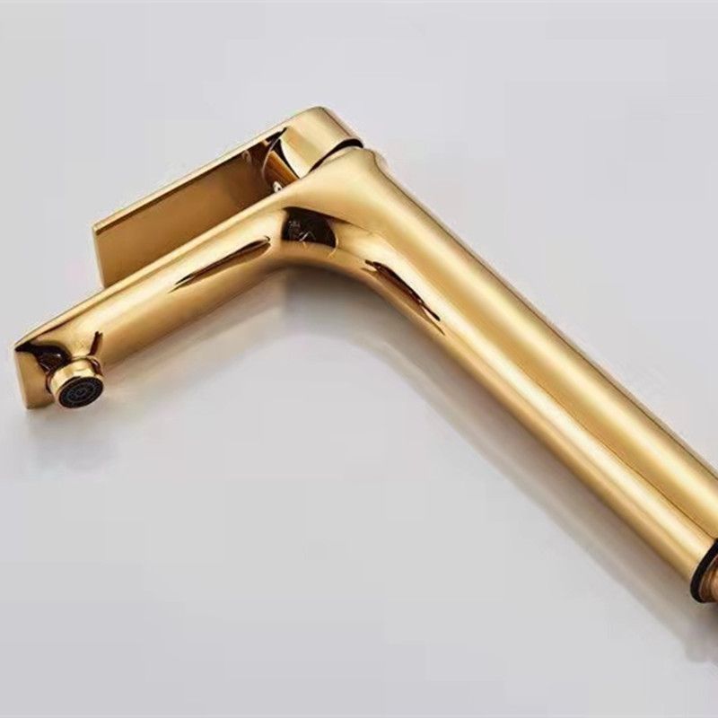 Modern Style Vessel Sink Faucet Lever Handle Copper Low Arc Vessel Faucet