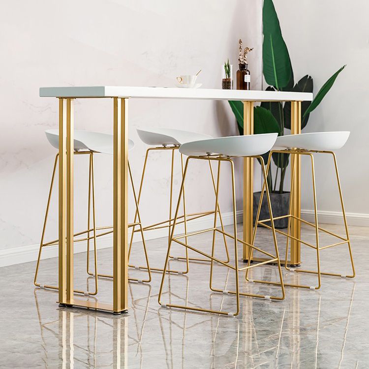 Dining Room Wood Top Counter Table Gold Base 42-inch Glam Style Bar Table