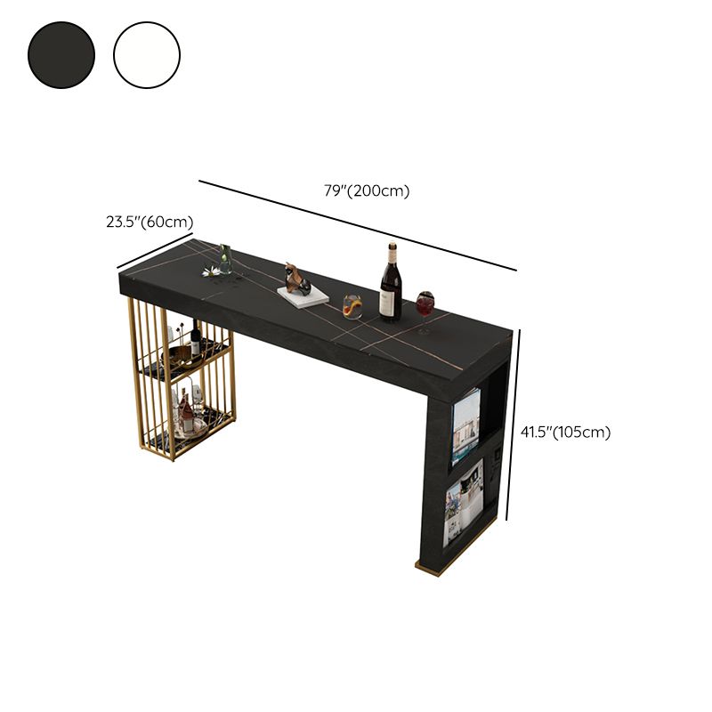 Contemporary 1/2/3 Pieces Stone Rectangular Bar Table Set for Indoor