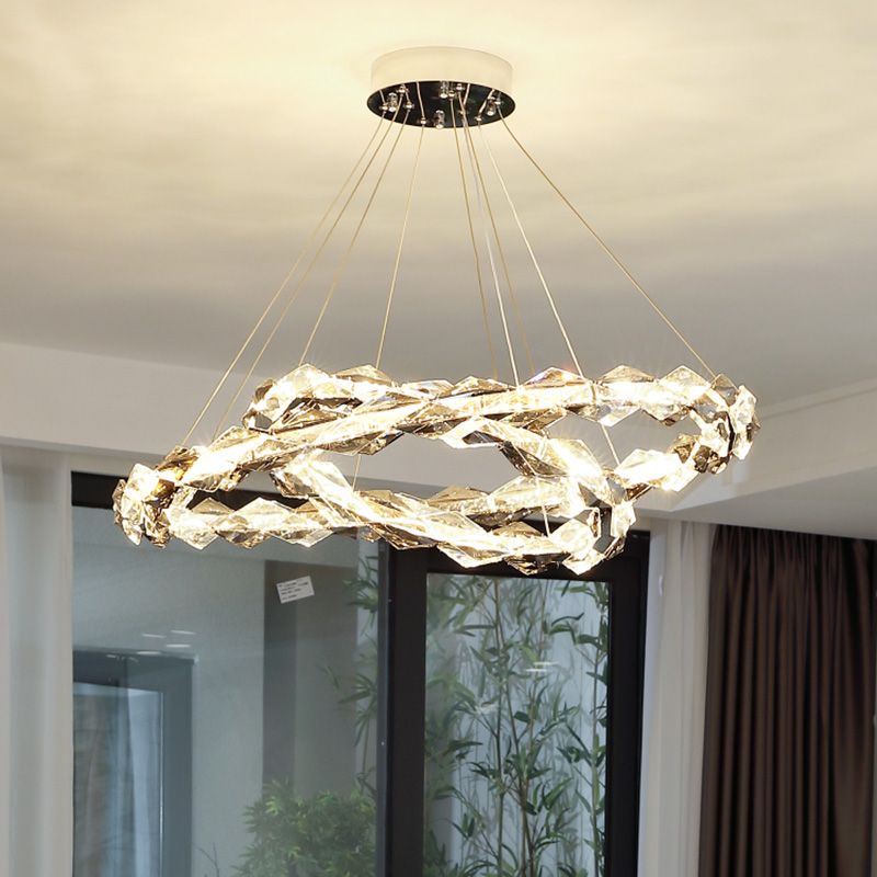 Contemporary Style Ceiling Lighting Ring Crystal Bedroom LED Ceiling Fixture
