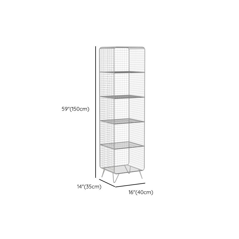 Metal Closed Back Bookshelf Shelves Included Standard Bookcase