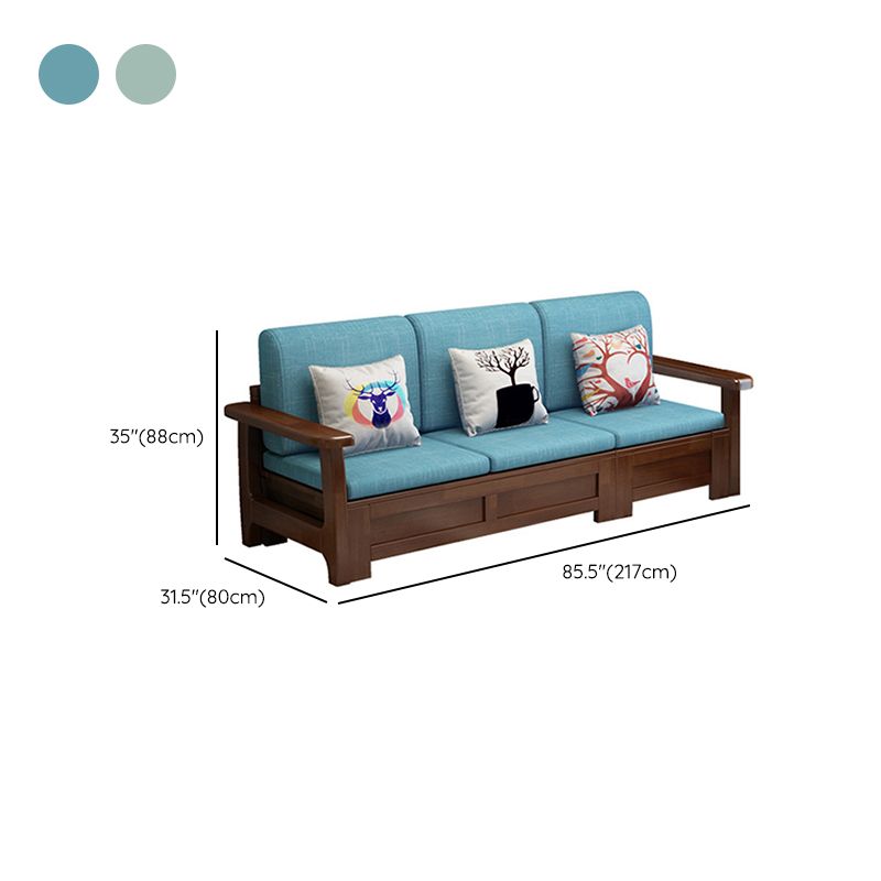 Nordic Settee Cushions Sectional Square Arm Fabric Seating for Living Room