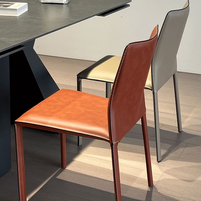 Home Dining Room Side Chair Faux Leather Armless Dining Chairs