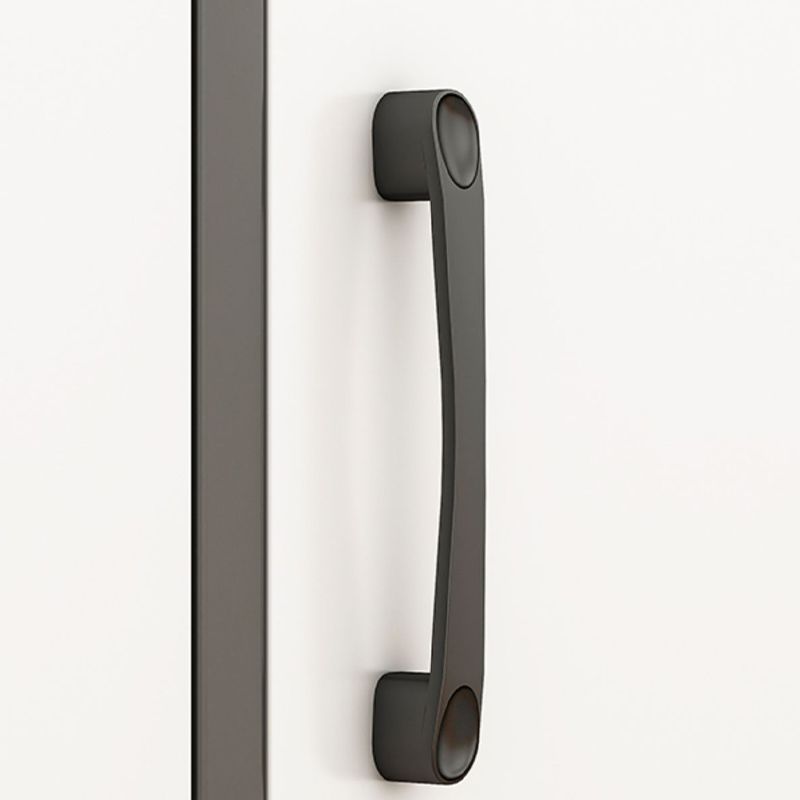 Modern Engineered Wood Sideboard Antique Finish Dining Table with Open Storage