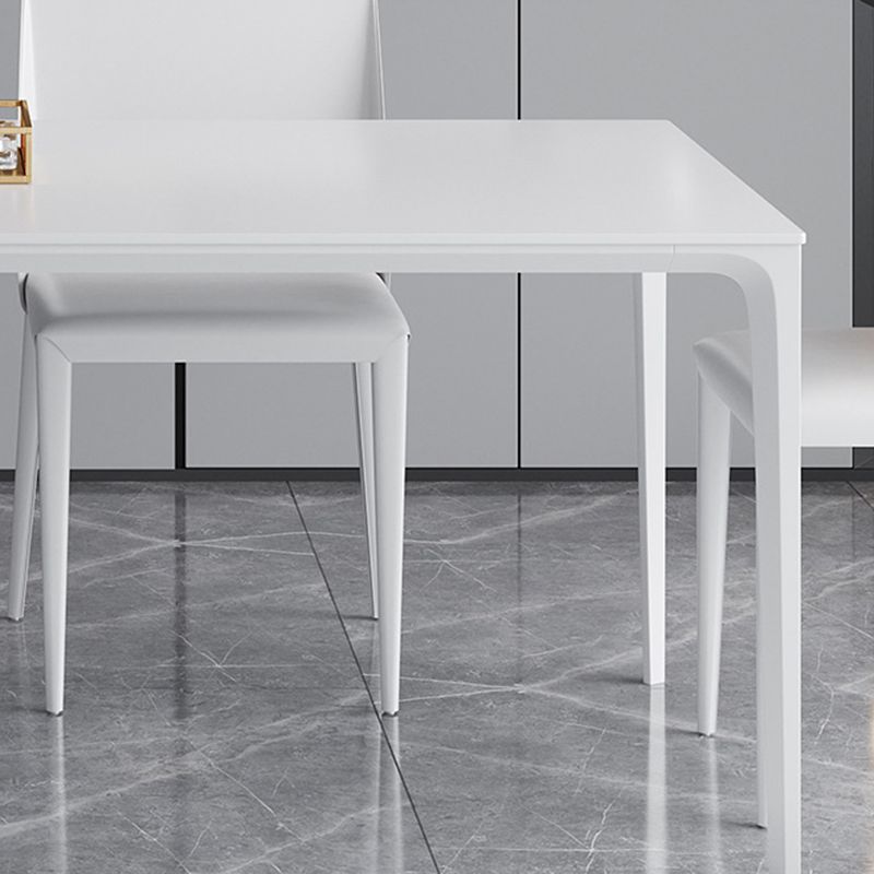 Industrial Dining Room Table Rectangle Stone Dinette Table for Home