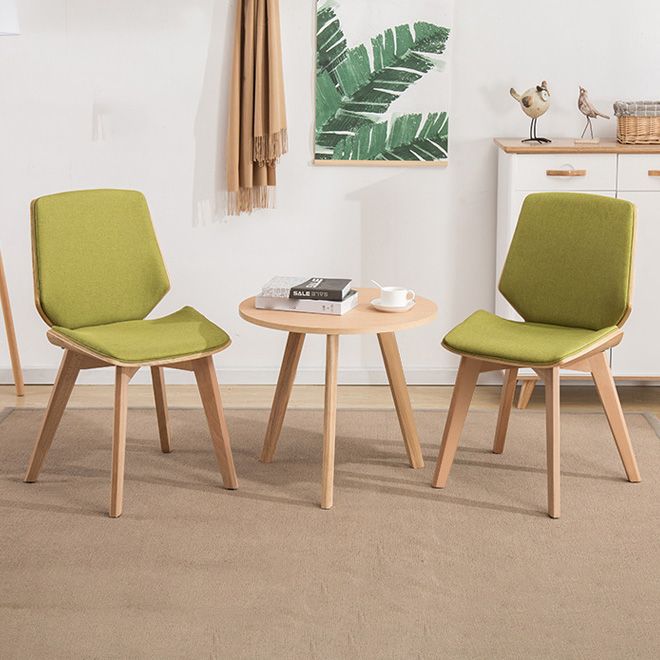 Home Contemporary Side Chair Solid Back Upholstered Wood Dining Room Chair