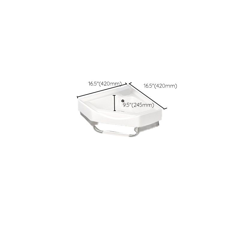 Bathroom Sink White Ceramic Wall-mounted Mirror Faucet Anti-spill Sink