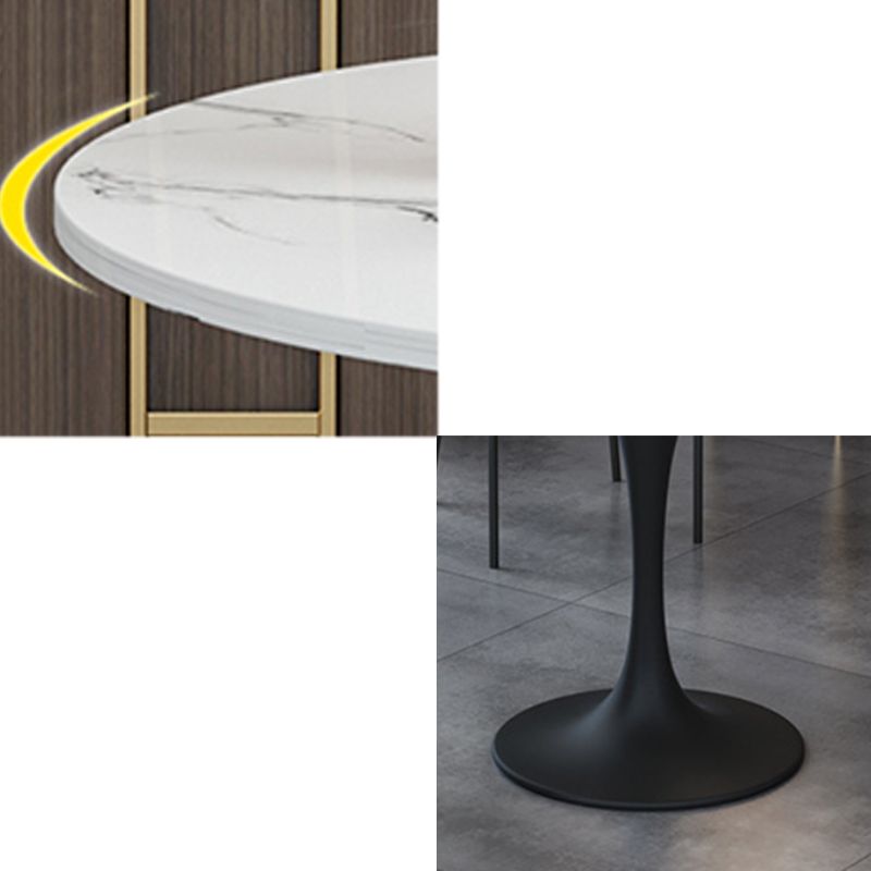 Modern Stone Round Dining Table Tulip Pedestal Table for Dining Room