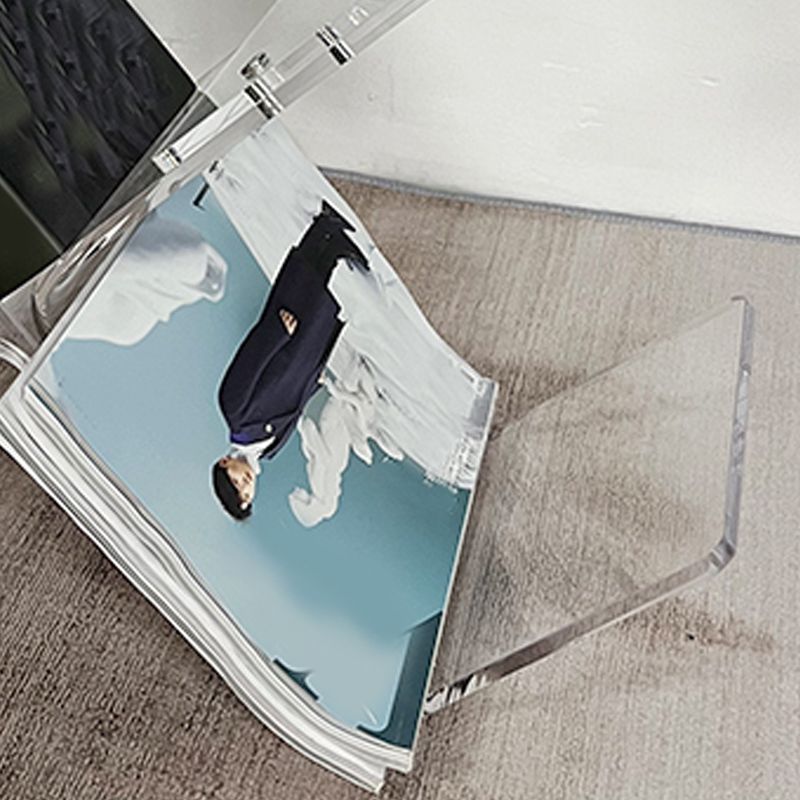 Contemporary Acrylic Bookshelf Standard Clear Open Back Bookcase