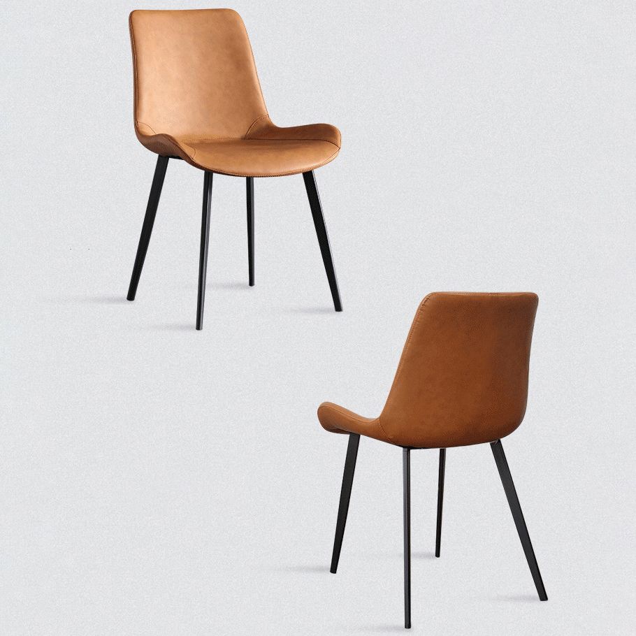 Chaise de salle à manger en cuir PU moderne Solide Chaise finale mate pour cuisine