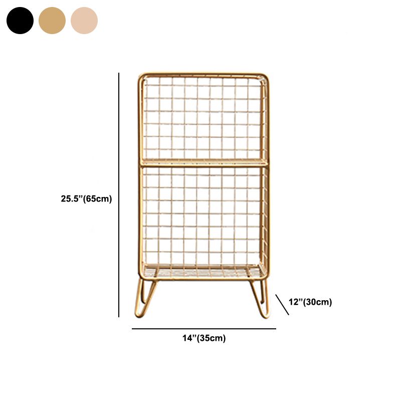 Light Luxury Metal Bookshelf Closed Back Shelf Bookcase with Legs