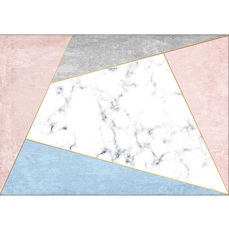 Casual Living Room Rug Multi Color Geometric Print Rug Polypropylene Non-Slip Easy Care Indoor Rug