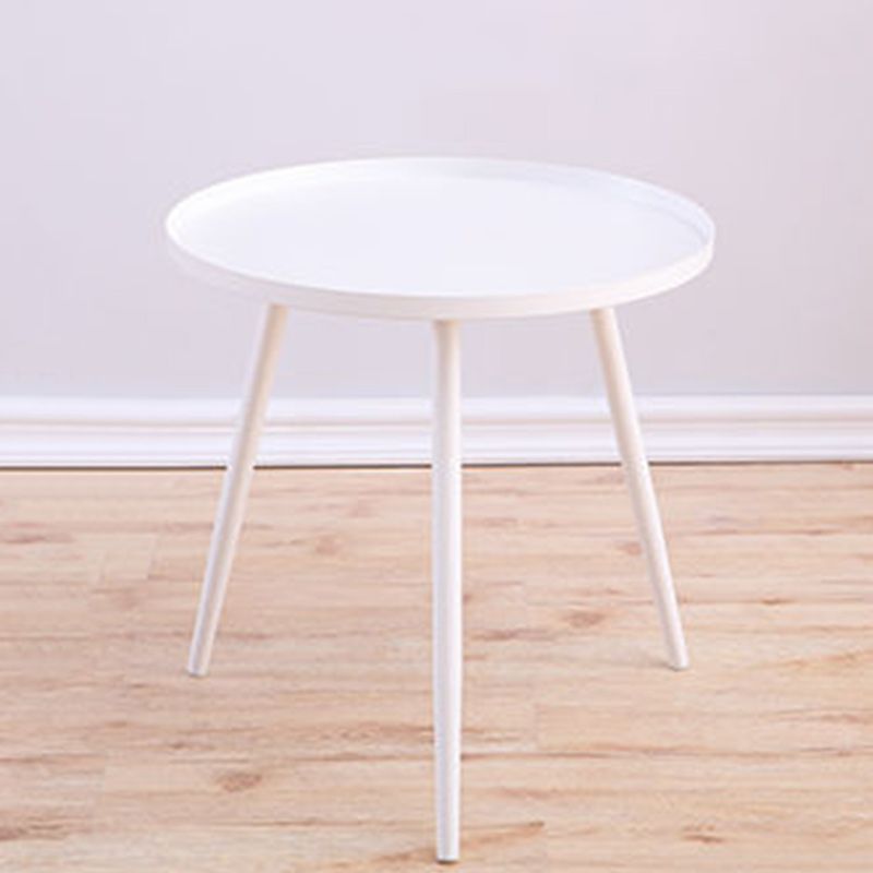 Tray Top Metal Pedestal End Table Round Side End Table for Living Room