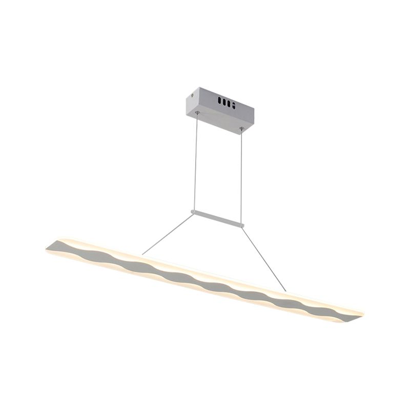 Luz de la sala de estar lineal LED acrílico LED moderno colgante en luz cálida/blanca, 39 "/47" de ancho