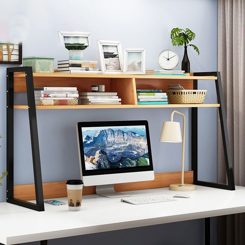 Contemporary Shelf Bookcase Metal and Wooden Book Shelf for Study Room