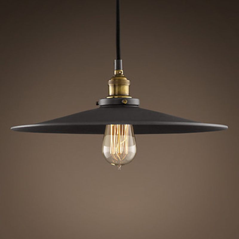 Black Tapered Bar Pendant Light in Industrial Retro Style Wrought Iron Hanging Lamp