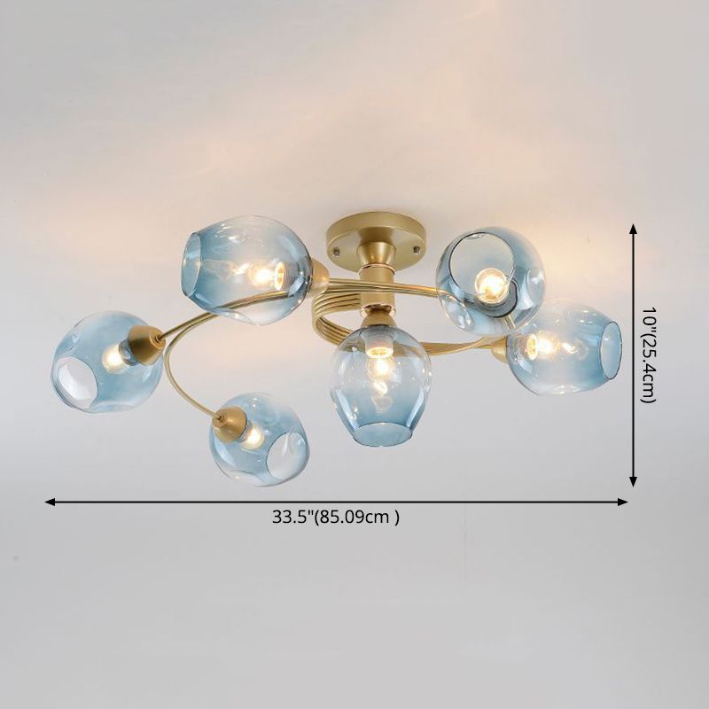 Nordic Simplicity Glass Flush Mount Ceiling Lamp Simplicity Glass Ceiling Pendant for Living Room