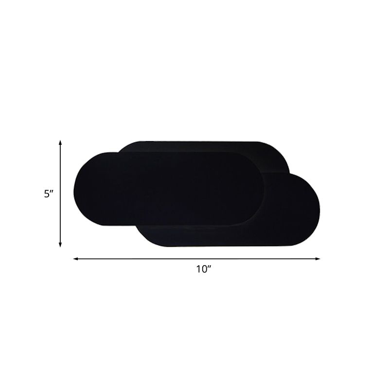 Lampada per lavatrice ovale in alluminio Lampada moderna Style LED LED Finitura Black Wall Accensione in luce calda/bianca per camera da letto