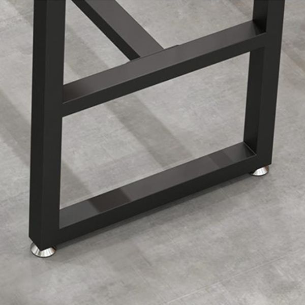 Industrial Rectangle Bistro Table Matte Finish Stone Top Bar Table