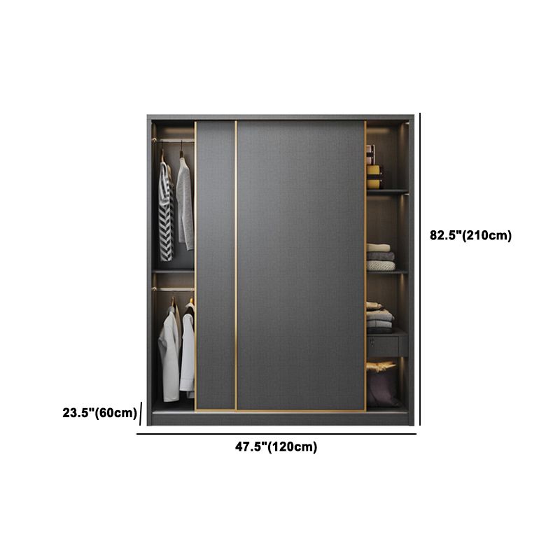 Bedroom Sliding Door Storage Cabinet Manufactured Wood Modern Cabinet