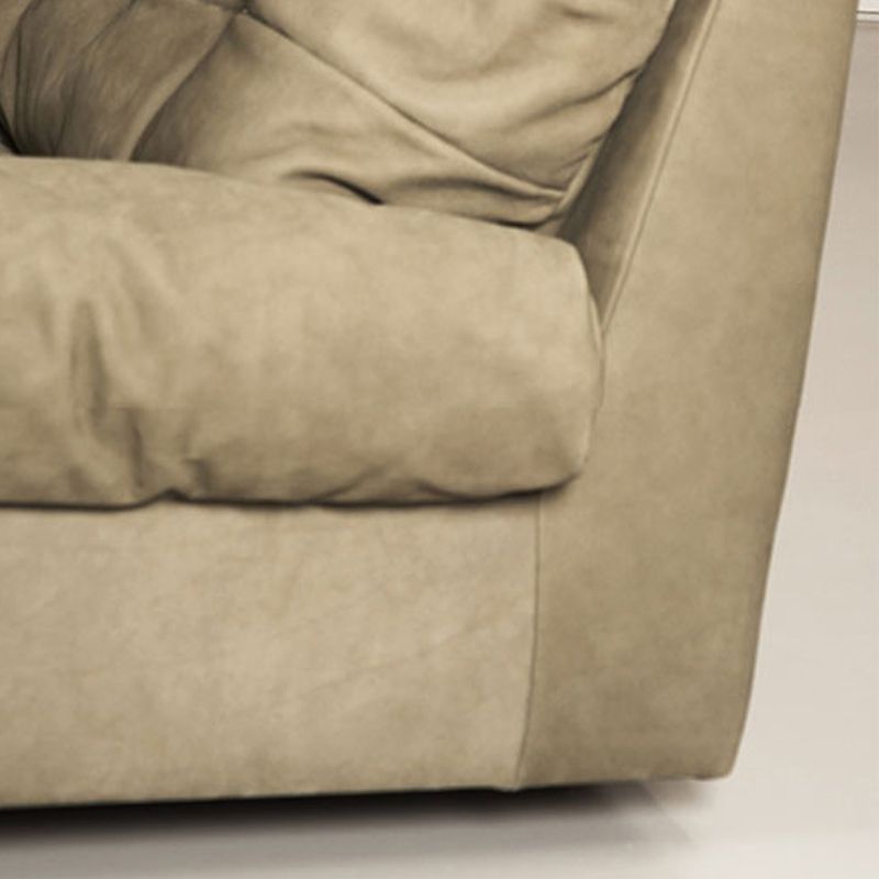 Clump Back Latex/down Upholstery Filled Matte Tech Fabric Upholstered Off-white Sofa