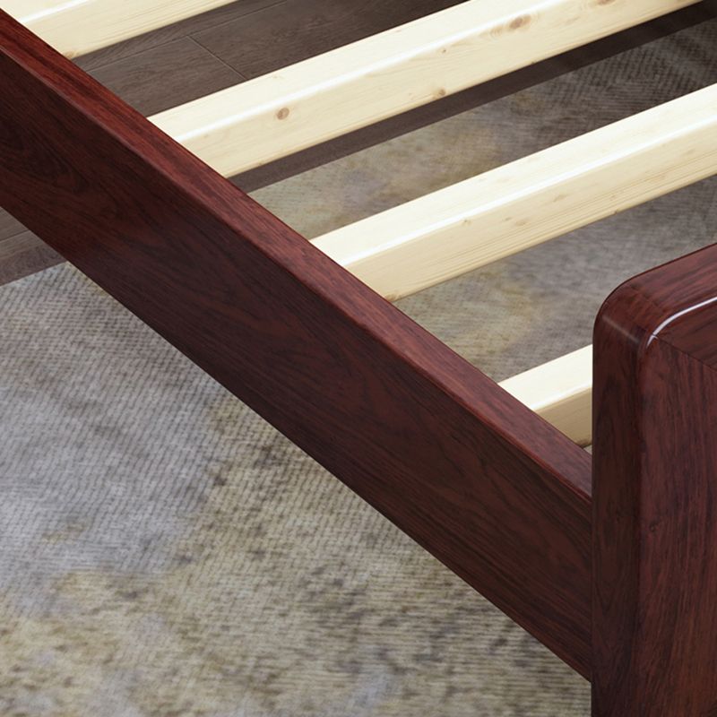 Solid Wood Panel Bed Traditional with Headboard Standard Bed Rectangular