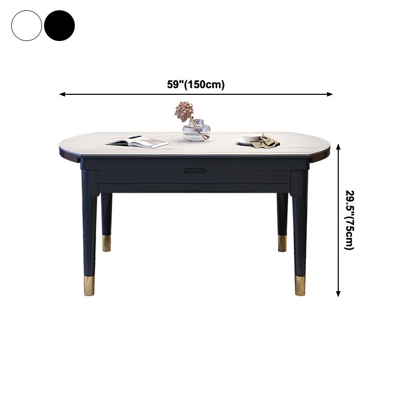 Hedendaagse gesinterde stenen standaardtafel drop-blad ronde eettafel voor keuken