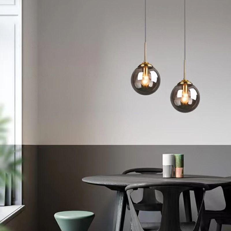 Industrial Style Ball Shape Wall Sconce Glass 1 Light Sconces for Bedroom