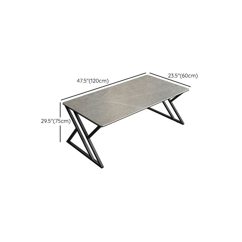 29" H Industrial Office Desk Rectangular Dark Taupe Writing Desk